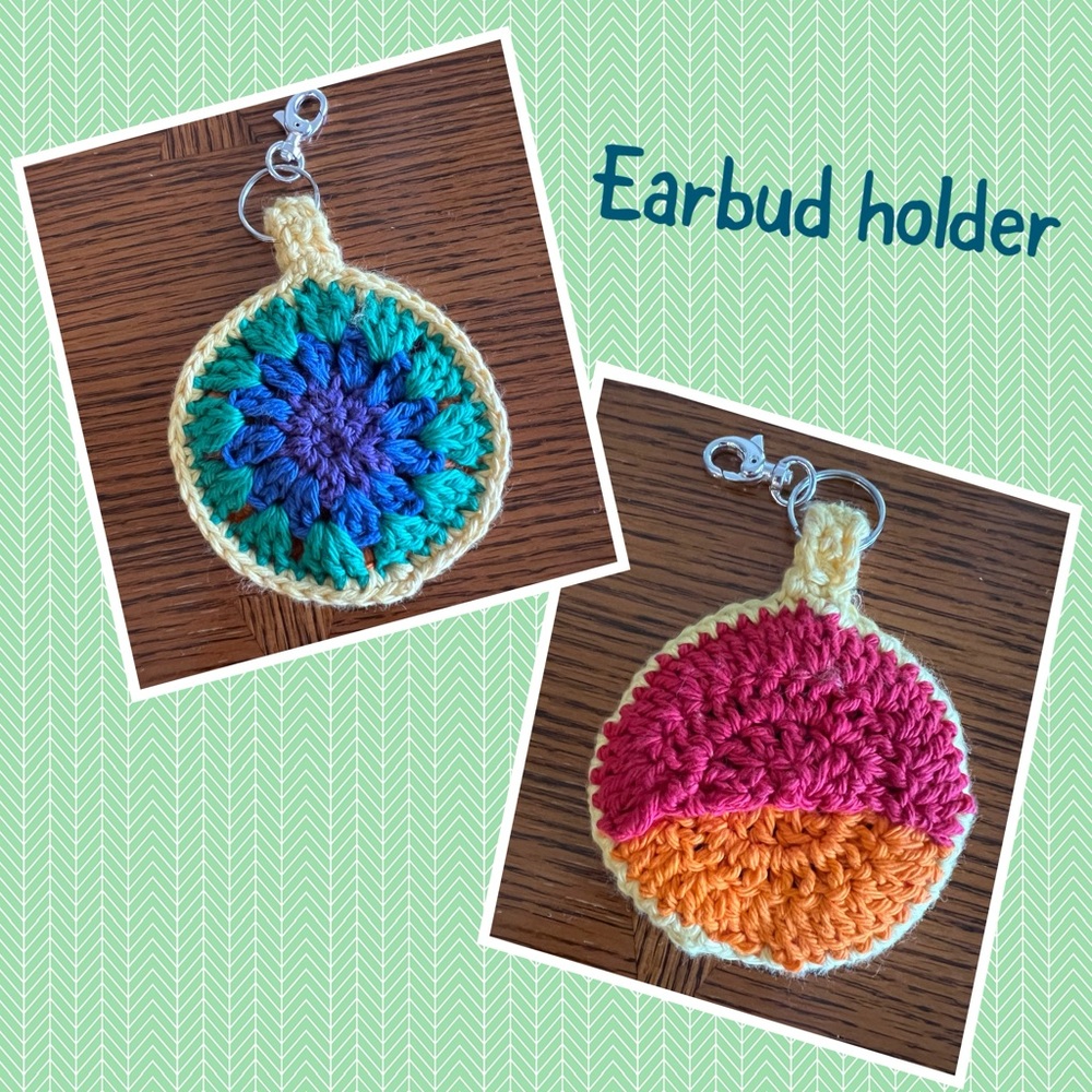 Rainbow Colored Earbud Holder/Bag Charm/Keychain